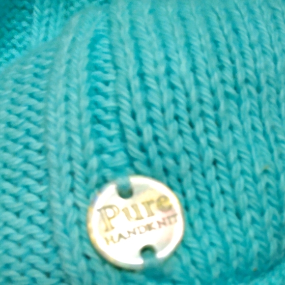 🔴 SALE Pure Knits Light Turquoise V-neck Pullover Sweater - Picture 9 of 11